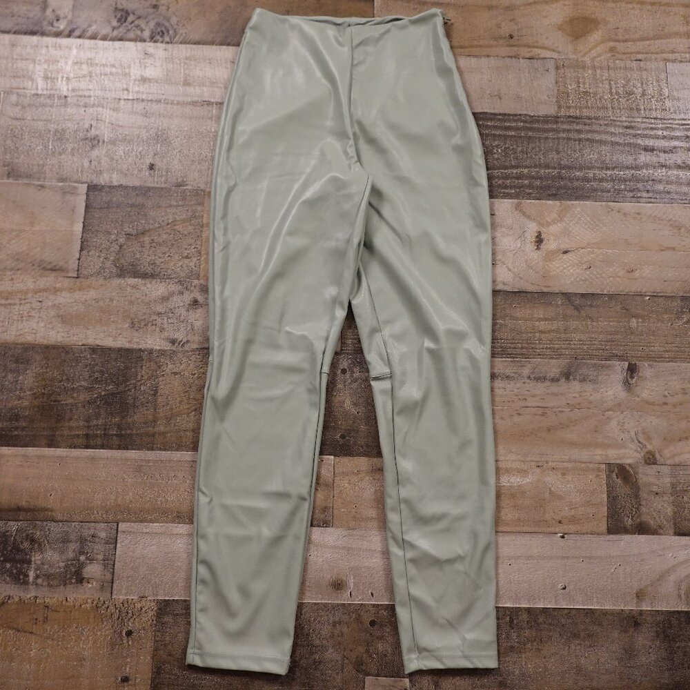 Fabletics vegan leather leggings women's small dusty garden NWT